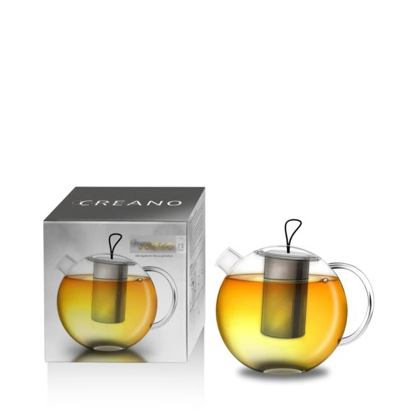 Glas Teekanne 1L mit Metall-Sieb – Bild 2