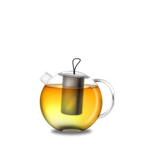 Glas Teekanne 1L mit Metall-Sieb