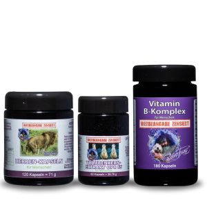 OPC 65 - 60 Kapseln + Vitamin B-Komplex - 180 Kapseln + Herren Kapseln - 120 Kapseln I Set