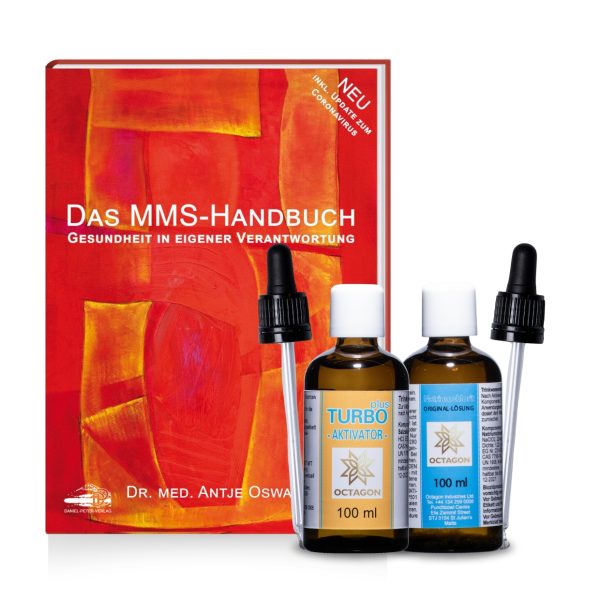 Das MMS Handbuch +   MMS – Turbo Aktivator Plus und Natrium-Chlorit (Originallösung) – 2x 100ml I Set